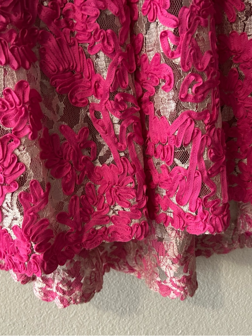Yoana Baraschi Pink Lace Fit-and-Flare Homecoming Dress Anthropologie 0 - Picture 8 of 8